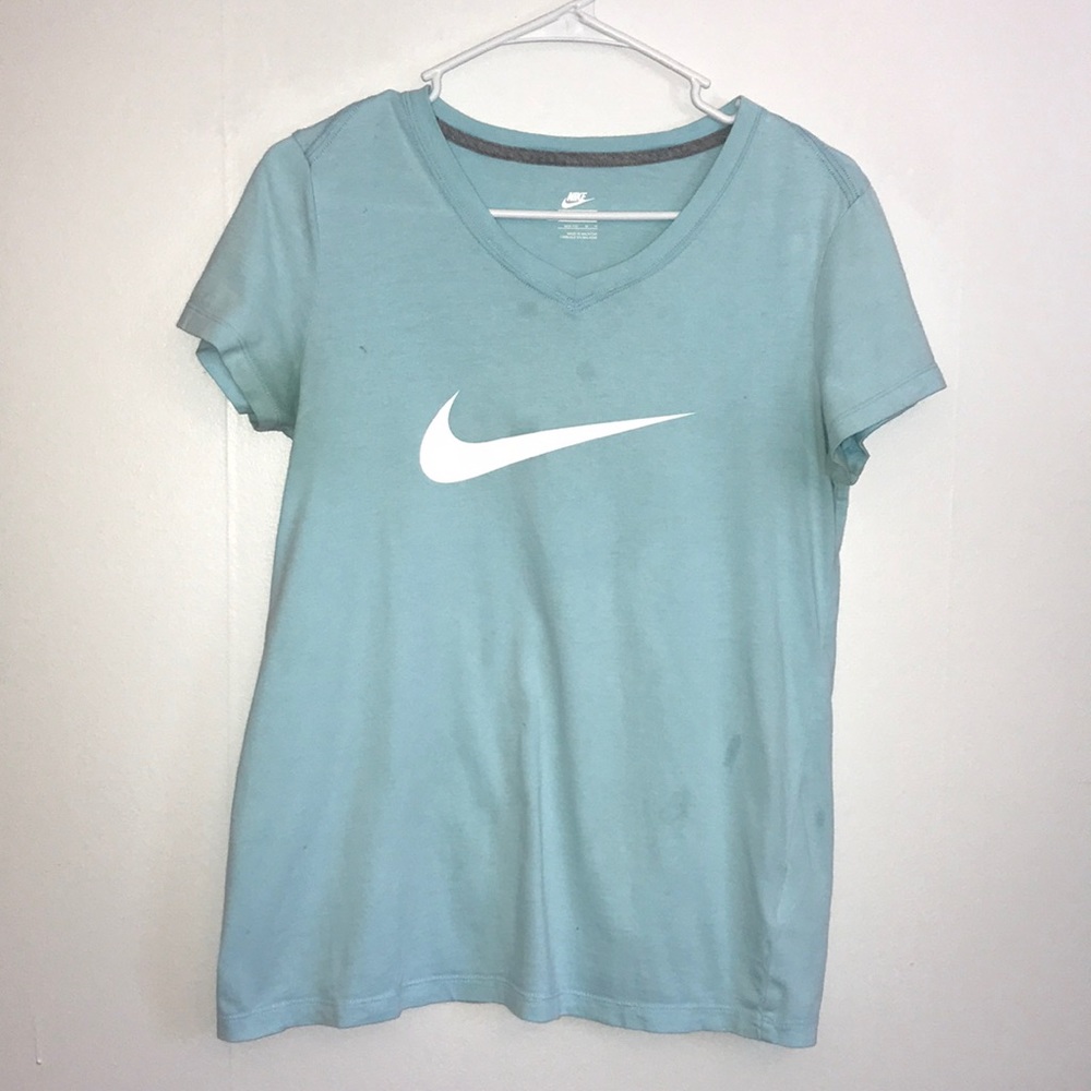 Nike Light Blue w/ white Swoosh Tee
